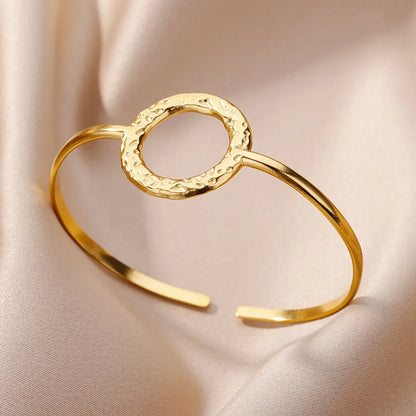 Luxury Gold Color Stainless Steel Cuff Bangle Bracelet - Smarsty