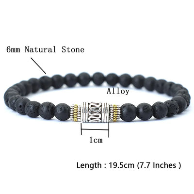 Minimalist 6mm Natural Stone Bracelet for Yoga Meditation - Smarsty