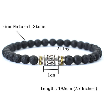 Minimalist 6mm Natural Stone Bracelet for Yoga Meditation - Smarsty