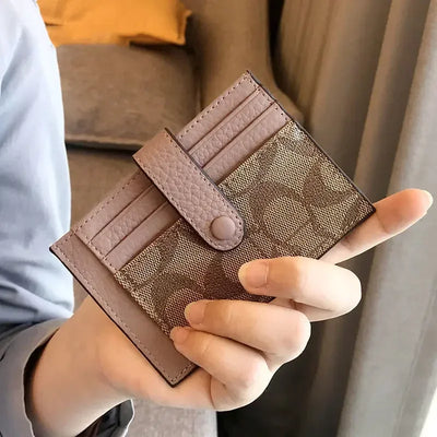 Women Short Small Wallets Fold Card Holder ID Bag Coin Purse Ladies Wallets Anti-degaussing driver's license card holder - Smarsty