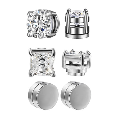 Magnetic Clip Earrings Non Piercing Strong Zircon Studs - Smarsty