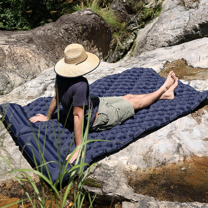 Camping Air Matt Double Sleeping Pad Inflatable Air Mat with Pillow Air Mattress Nature Hike Waterproof Folding Sleeping Mat