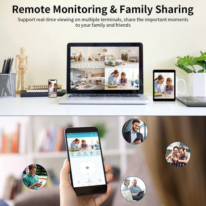 Vstarcam Indoor Security Camera for Home 360° Coverage Color Night Vision 2-Way Audio Motion Detection Customize Zone