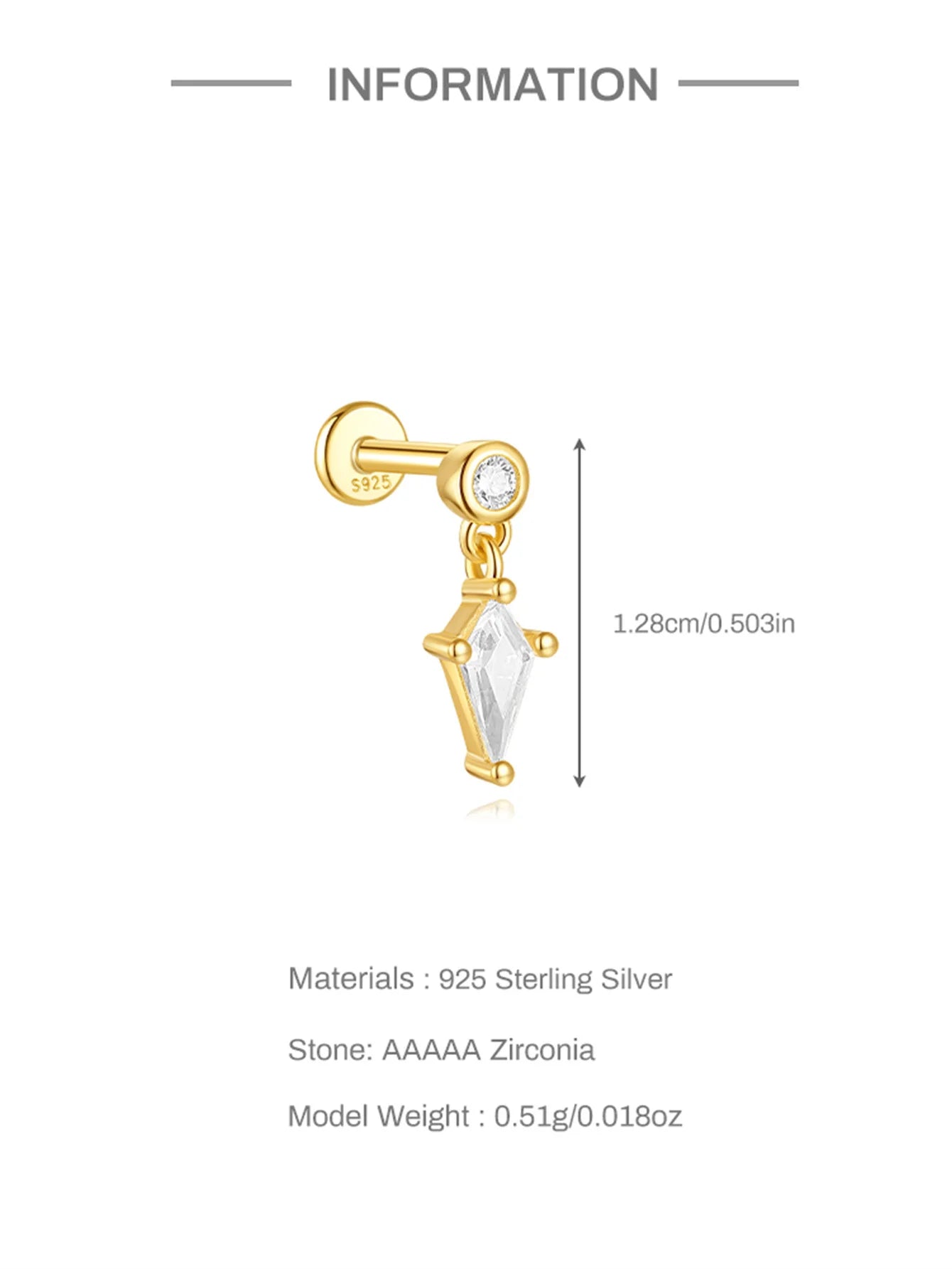 925 Sterling Silver Lotus Tassel Zircon Stud Earrings - Smarsty