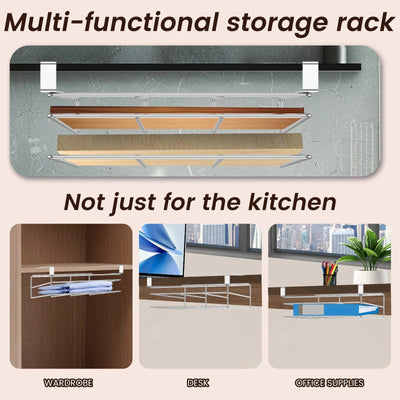Under Cabinet Cutting Board Organizer Holder Kitchen Hanging Chopping Board Pot Lid Kitchenware Storage Rack Stainless Steel by Smarsty