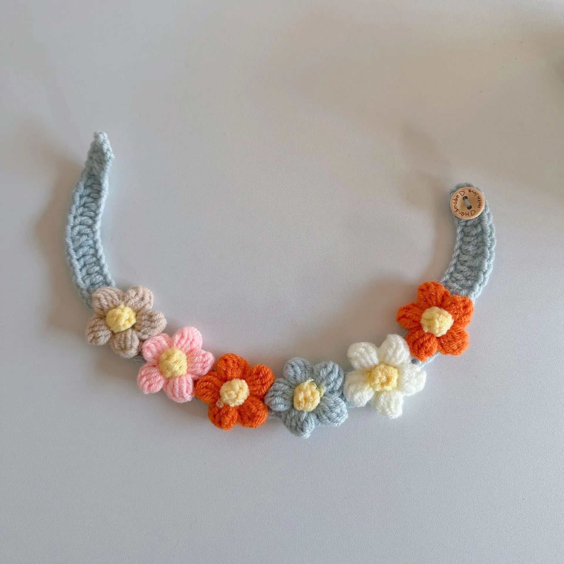 Blue and White Cat Flower Bib Collar for Pets - Smarsty