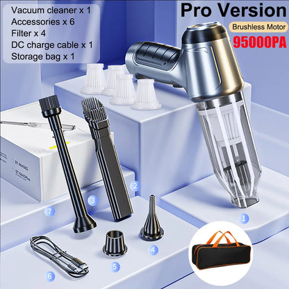 Wireless Handheld Car Vacuum Strong 95000PA Suction - Smarsty