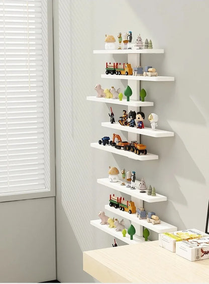 5-Tier Adjustable Wall-Mounted Display Shelf for Action Figures, Small Building Blocks & Collectibles - Modern Home Decor Storag by Smarsty