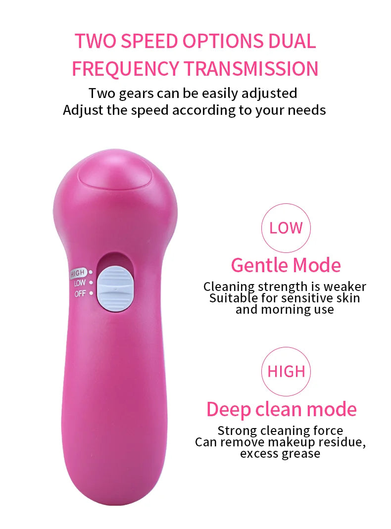 Electric 5 In 1 Facial Brush With Pore Cleaner - Smarsty