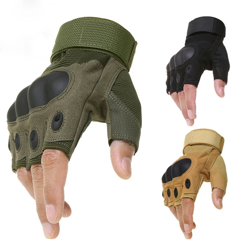 Tactical Hard Knuckle Fingerless Gloves for Combat - Smarsty