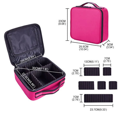 New Makeup Bag for Women Travel Waterproof Necessary Beauty Brush Embroidery Tool Storage Cosmetic Case Professional Makeup Box - Smarsty