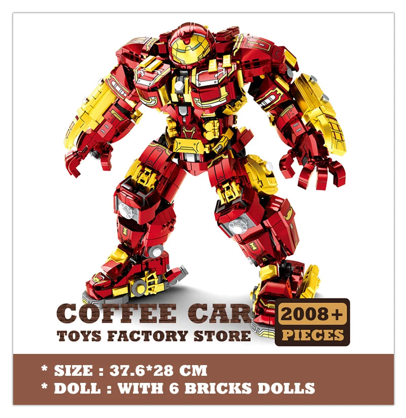 Superheroes Mecha DIY Building Blocks Movie Mech Hero 3D Model Armor Iron Robot MOC Bricks Toys For Adult Kid Boy Christmas Gift