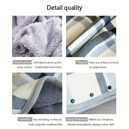 Wearable Flannel Shawl Blanket for Cozy Comfort - Smarsty