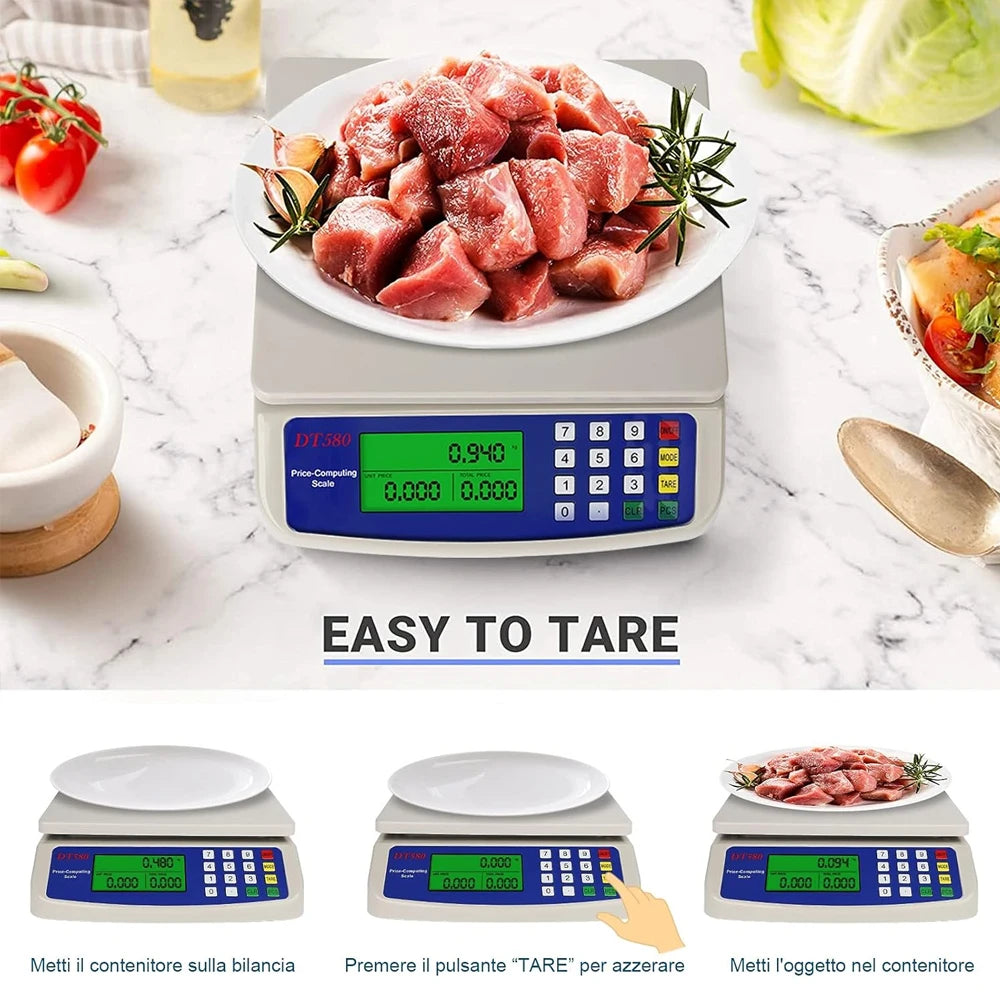 Electronic Scale 30KG /1G High-Precision LCD Digital Scale Kitchen Weighing Platform Scale Rechargeable /Battery Food Scales