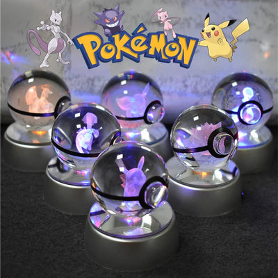 3D Pokemon Crystal Ball Night Light Lamp - Smarsty