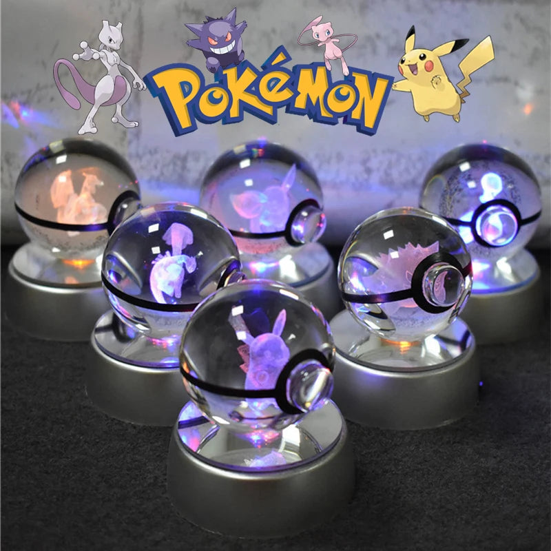 3D Pokemon Crystal Ball Night Light Lamp - Smarsty