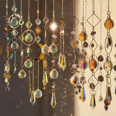 Hanging Crystal Pendant Suncatcher Wind Chimes for Home Decor - Smarsty
