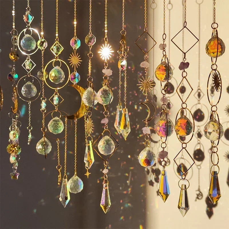 Hanging Crystal Pendant Suncatcher Wind Chimes for Home Decor - Smarsty