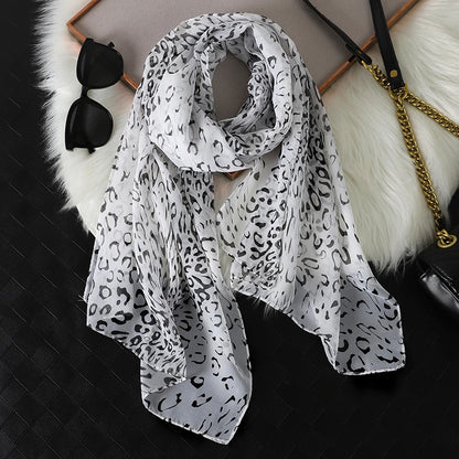 Women Print Chiffon Scarf Lightweight Sunscreen Shawl Wrap - Smarsty