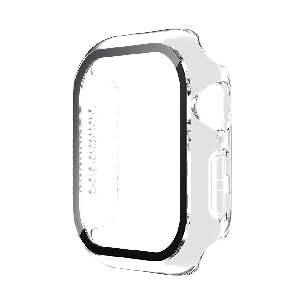 Tempered Glass+Case For Apple Watch 38mm 40mm 41mm 42mm 44mm 45mm 46mm Screen Protector Protective Cover iWatch 10 8 7 9 6 SE 5 - Smarsty