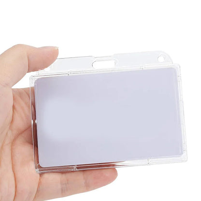 Transparent Cards Slots ID Tag Badge Holder with Badge Reel Cards Storage Organizer Employee Pass Work Card Case Sleeve - Smarsty