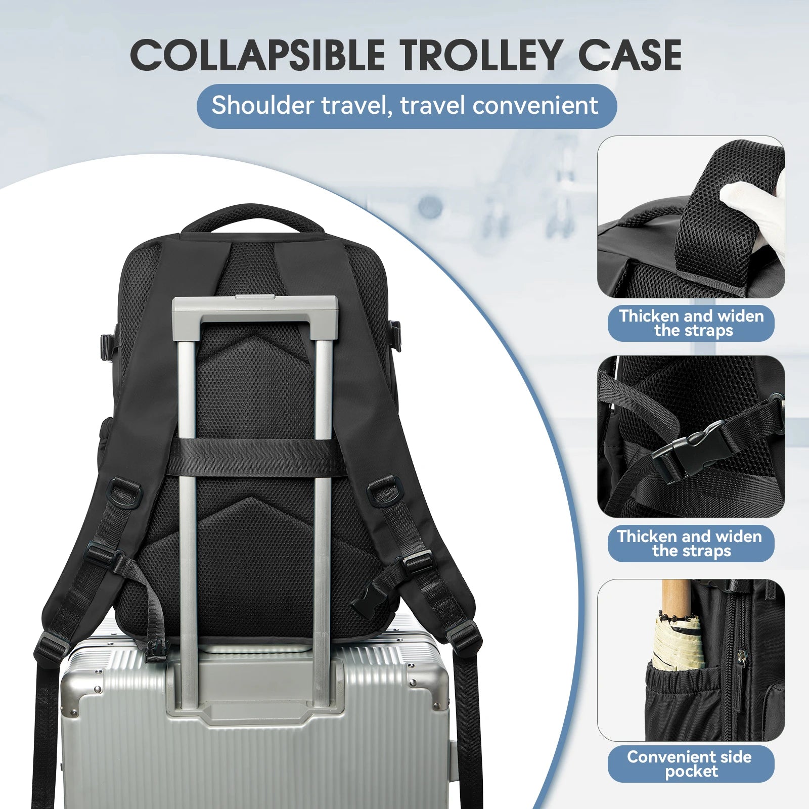 Vacuum Backpack Travel Bag for Men Large Capacity Backpack Business Laptop Backpack Women Men Expandable Backpack School Bag - Smarsty