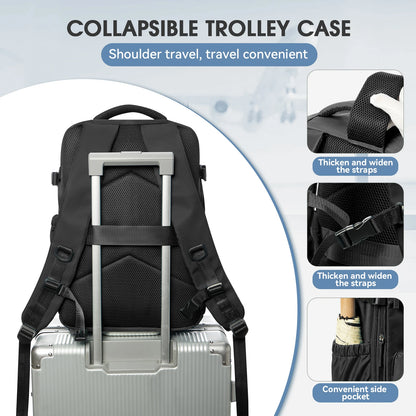 Vacuum Backpack Travel Bag for Men Large Capacity Backpack Business Laptop Backpack Women Men Expandable Backpack School Bag - Smarsty
