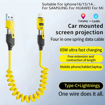 NNBILI 4 in 1 65W Quick Charger Data Cable - Smarsty