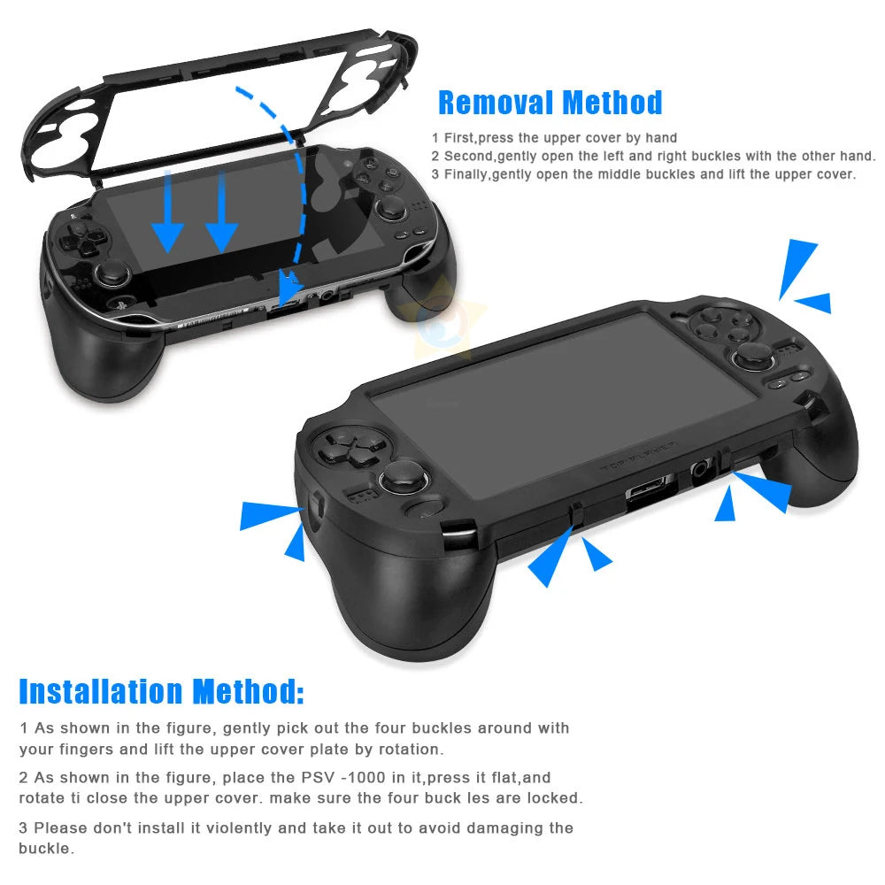 Black Hand Grip Case with L2 R2 Triggers for PS Vita - Smarsty
