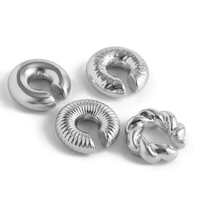 Ingemark 4Pcs Chunky Tube Clip Earrings for Women - Smarsty