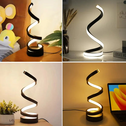 Dimmable LED Spiral Table Lamp for Modern Bedrooms - Smarsty