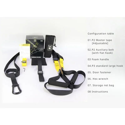 Suspension Training Strap Fitness Strength Power Suspension Trainer Adjustable Yoga Strap Wall Mount Professional Trx Tensioner by Smarsty