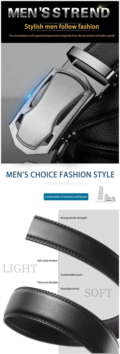 Luxury Men's PU Leather Belt Soft Comfortable Fit - Smarsty
