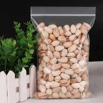300/100PCS Transparent Zip Bags Food Jewelry Vacuum Storage Bag Plastic Thicken Reclosable Poly Bag Kitchen Organization Package by Smarsty