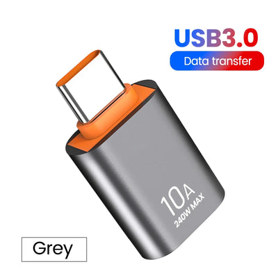 10A OTG USB 3.0 To Type C Adapter USB Female To Type c Male Fast Charging adadpter OTG USB C For Xiaomi Samsung Laptop PC - Smarsty