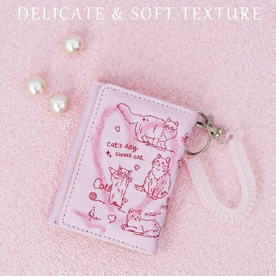New Women Wallets Female Leather Purses Card Holders Graffiti Cat Portable Coin Purse Large Capacity Money Bag - Smarsty