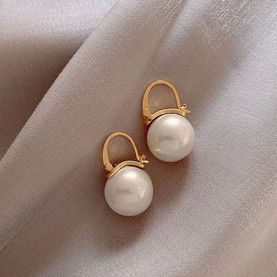 Elegant Pearl Bow Knot Earrings With Diamond Accent - Smarsty