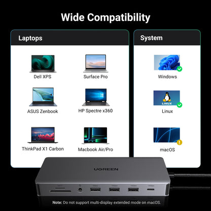 USB C Hub PowerDelivery Docking Station 4K Dual HDMI