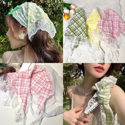 Sweet Flower Hair Scarf Headband Lightweight Summer - Smarsty