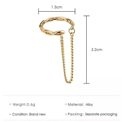Minimalist Fake Piercing Ear Cuff Earrings with Tassel Design - Smarsty