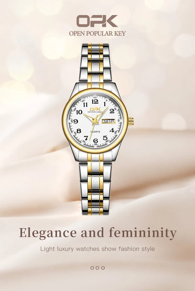 Luxury Waterproof Quartz Watch For Women Stainless Steel Strap - Smarsty