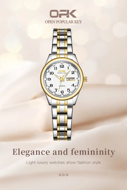 Luxury Waterproof Quartz Watch For Women Stainless Steel Strap - Smarsty