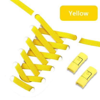 No Tie Shoe laces Press Lock Shoelaces without ties Elastic Laces Sneaker Kids Adult 8MM Widened Flat Shoelace for Shoes - Smarsty
