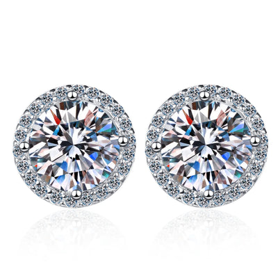 Sterling Silver Moissanite Stud Earrings 1 Carat Sparkle - Smarsty
