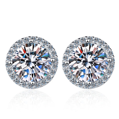 Sterling Silver Moissanite Stud Earrings 1 Carat Sparkle - Smarsty