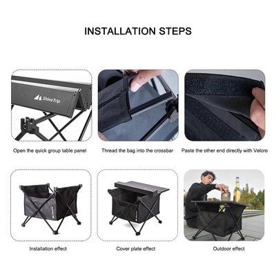 Outdoor Camping Storage Bag Large Capacity 600D Waterproof Oxford Foldable Bag with Front Pocket for Beach Table Accessories