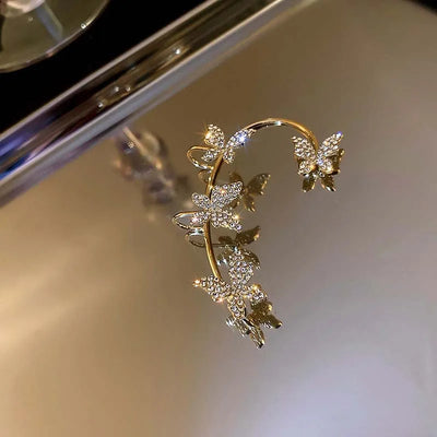 Luxury Crystal Butterfly Clip Earrings for Stylish Women - Smarsty