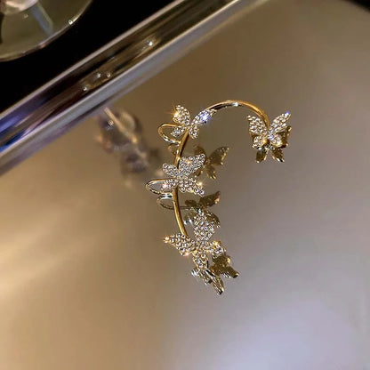 Luxury Crystal Butterfly Clip Earrings for Stylish Women - Smarsty