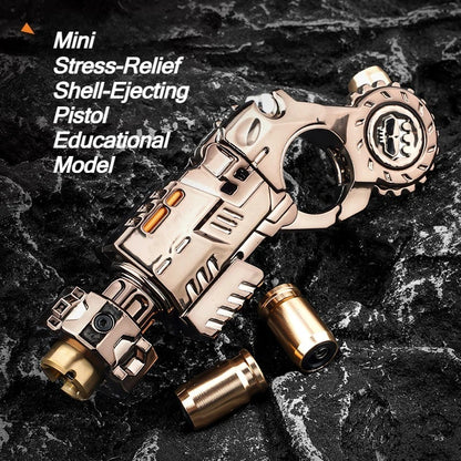 Shell-Ejecting Alloy Toy Pistol Set Stress Relief Fidget Sensory Toy Mini Finger Spinning Top EDC Desk Gadget Gift for Teen Boys - Smarsty