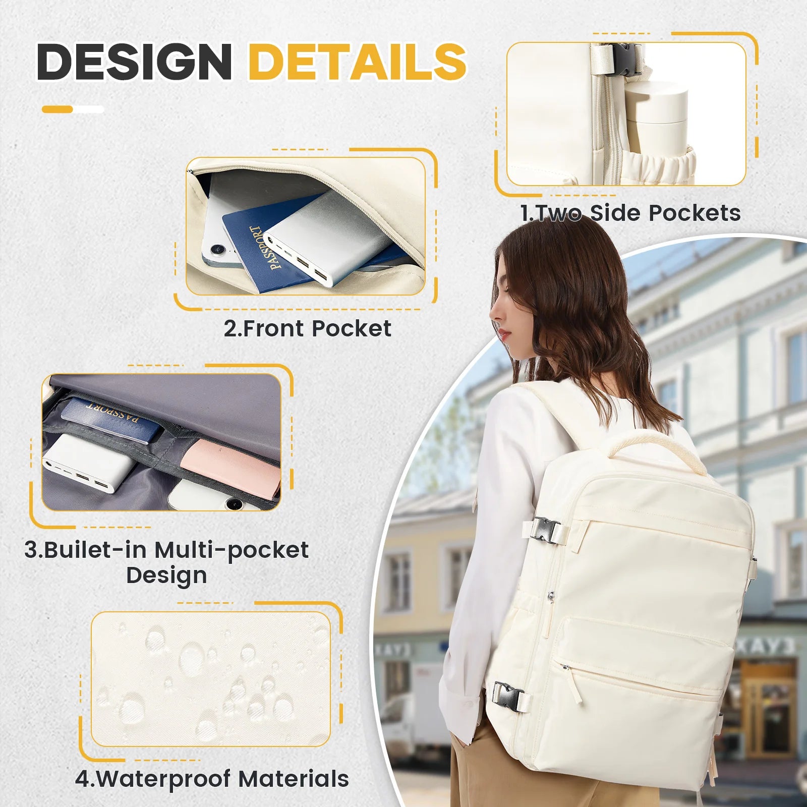 Ryanair Backpack Travel Cabin Airplane 40x20x25, Air Vacuum compression Backpack, Women Men Backpack Business Laptop Bag Handbag - Smarsty